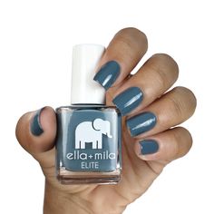 Grey-ish blue green Nail polish bottle 13.3 ml - 0.45 fl oz | ingredients "17-Free" products do not contain: Acetone, Animal-Derived Ingredients, Bisphenol-A, Camphor, Ethyl Tosylamide, Formaldehyde, Formaldehyde Resin, Gluten, Glycol Ether of Series E (Gycol ethers derived from ethylene oxide), Nonylphenol Ethoxylate, Parabens, Phthalates (including DBP), Styrene, Sulfate, Toluene, Triphenyl Phosphate (TPHP/TPP), Xylene Vegan Animal cruelty-free Quick Dry Chip Resistant Made in the USA polish w Nail Shades, Nail Polish Bottle, Nail Time, Green Nail Polish, Vegan Nail Polish, Nail Polish Bottles, Vegan Animals, Green Nail, Greyish Blue