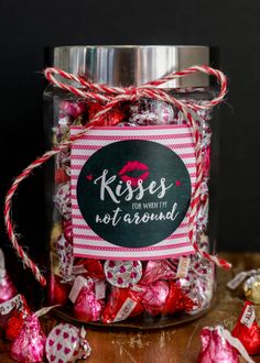 valentine's day gift in a jar filled with herss