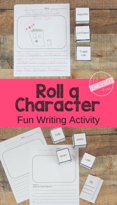 the roll and go character activity for kids to practice their writing skills with dices