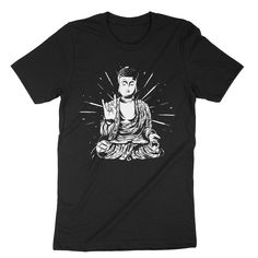 We offer FREE shipping in the US!   Eco Friendly Production  All our t-shirts are eco-friendly and ethically made. This Rock And Roll Buddha shirt is a premium t-shirt made out of 100% ring spun cotton and sustainable threads. This is a Rock And Roll Buddha Shirt, Funny Buddha Shirt, Buddhist Shirt, Buddhist Gift, Buddha Sarcasm Tee, Spiritual Shirt, Buddha Meditation Shirt.   Shipping and Processing Time  All items are printed on demand. This means that we start production immediately after you Spiritual Shirts, Buddha Meditation, Cat T, A Rock, Cat Tshirt, Shirt Accessories, Funny T, Cute Shirts, Rock And Roll