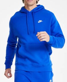 A closet staple, the Nike Sportswear Club Fleece Pullover Hoodie combines classic style with the soft comfort of fleece. Soft Comfort Brushed-back fleece is soft and smooth against the skin. Adjustable Coverage Hood with a drawstring offers adjustable coverage. Product Details Standard fit for a relaxed, easy feel Ribbed hem and cuffs Kangaroo pocket Fabric: Body: 80-82% cotton/18-20% polyester. Hood lining: 100% cotton. Machine wash NEW WITH TAGS GUARANTEED AUTHENTIC! Nike Club Fleece, Men's Sportswear, Plus Size Shopping, Mens Sportswear, Nike Sportswear, Fleece Hoodie, Casual Sneakers, Kangaroo Pocket, Adidas Originals