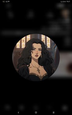 an animated image of a woman with dark hair and black bra, looking at the camera