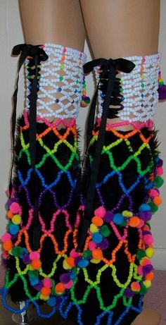 Kandi Cuff Patterns, Beaded Rainbow, Rave Culture, Scene Core