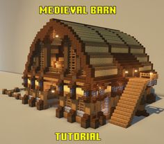 an image of a house made out of lego blocks with the words medieval barn on it