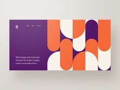 an orange and purple brochure with the words we shop and activate brands through highlights