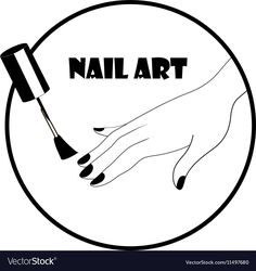 Nail art logo Royalty Free Vector Image VectorStock Nail Art Logo, Gallery Logo, Nail Art Studio, Nail Logo, Extension Designs, Logo Diy, Logo Design Free, Glam Nails, Easter Nails