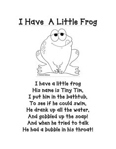 a frog poem with the words i have a little frog