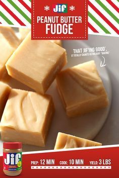 the peanut butter fudge is made with just 3 ingredients