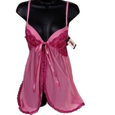 Please Look At The Photos For The Measurements. It Will Be Shipped The Next Day After Your Order. Size: Womens Large Condition: New With Tags New With Tags Pink Camisole For Nightwear, Flirty Pink Sleepwear For Night, Pink Sheer Camisole Sleepwear, Pink Flirty Sleepwear With Lace Trim, Flirty Pink Sleepwear With Lace Trim, Coquette Pink Sleepwear With Lace Trim, Pink Sheer Coquette Sleepwear, Pay Check, Victoria Secret Slip Dress