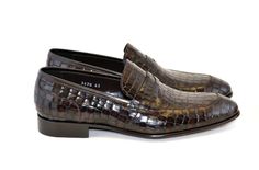 Corrente Crocodile Printed Calfskin Penny Loafer Matte Brown Exquisite Crocodile Printed Calfskin slip-on Penny Loafer from the Corrente collection features a clean welt, soft Calfskin lining, and a full Leather Sole! Penny Loafer, Penny Loafers, Calf Skin, Penny, Loafers, Slip On, Leather