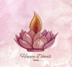 a waterlily lotus flower with the words happy diwali written on it