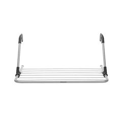 a metal rack with two handles on the top and one handle on the bottom, in front of a white background