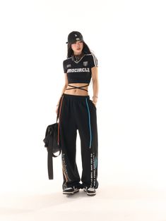 Age: 18-24 years oldSize: XS S M L XLStyle: StreetStreet: Sports and leisureWomen's trouser waist height: natural waistColor classification: BlackSKU: K4869E31Year Season: Spring 2023Thickness: RegularTrouser length: Long pantsWomen's pants: Straight-leg pantsMaterial composition: cotton Black High Waist Sportswear Bottoms, High Waist Black Sportswear Bottoms, Black High Waist Sporty Bottoms, Sporty Black Pants For Streetwear, Sporty Black Streetwear Pants, Black Wide Leg Sports Pants, Black Wide Leg Sportswear Pants, Black High-waisted Sweatpants For Streetwear, High Waist Black Sweatpants With Elastic Waistband