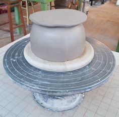 a large round object sitting on top of a table