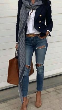 Mode Style Anglais, Casual Chic Outfits, Stylish Fall Outfits, Casual Chic Outfit, Jeans Outfit, Hair Color Ideas