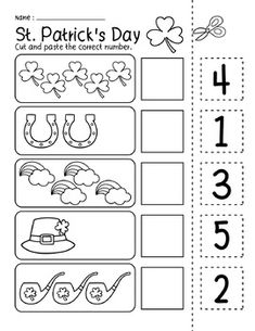 st patrick's day worksheet for kids to practice counting and subtracing