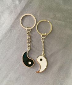 Unique Ying Yang Keychains Set. This is a set of two keychains. All earrings will ship with backs and extra backs :) Gift packaging is available for all occasions Just hit me up! Sterling silver posts are naturally soft due to the high silver content (just bend them back into shape if they get out of whack). Clean your jewelry after each wearing with a soft cloth. I LOVE earrings. But I only have two ears and three pierces so I decided to open a small online shop to share with everyone. This is