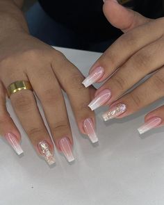 Peach Nails, Pink Manicure, Vintage Nails, Winter Nails Acrylic, Xmas Nails, Best Acrylic Nails, Long Acrylic Nails