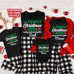 Custom Family Name Christmas 2024 Reunion Shirts, Personalized Grandparent Christmas Family Sweatshirt, Christmas Group Shirt, Family Kids Christmas Shirt, Cute Winter Hoodie You are welcome to Tabithas Fashion store! I'm here to help you to have a good shopping experience as much as I can. If you have any request (more size and color options) please feel free to message me. I will reply as soon as possible. * Please note: This design will be made with Direct To Fabric print (DTF). * I have list Black Christmas Tops With Letter Print, Black Holiday Tops For New Year, Family Matching Long Sleeve Christmas T-shirt, Holiday Family Letter Print Tops, Black Crew Neck Shirt For Christmas, Letter Print Tops For Family Holiday, Black Crew Neck Top For New Year, Holiday Tops With Letter Print, Family Christmas Tops With Graphic Print