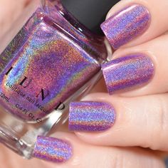 Image Fun Pink Nails, Pink Nails Coffin, Rainbow Sparkle, Purple Nail Polish, Holographic Nail Polish, Radiant Orchid, Pink Nail Polish, Sparkle Nails, Ballerina Nails