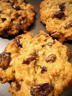 cookies with raisins and pecans on top