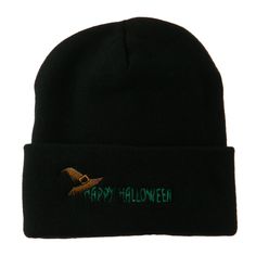 Happy Halloween Witch Hat Embroidered Long Beanie Happy Halloween Witches, Halloween Events, Long Beanie, Halloween Witch Hat, Women Hats Fashion, Beanie Black, Halloween Event, Sticker Patches, A Witch