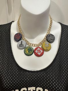 Gold plated chain...16 inches in length with vintage bottle cap charms. All necklaces will vary & are not customizable. 90s Baddie, Norfolk Va, Vintage Bottle, Gold Plated Chains, Bottle Cap, Norfolk, Chains Necklace, Charm Necklace, Necklace Lengths