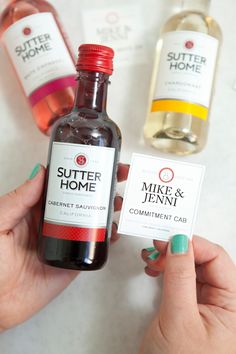 two bottles of sutter and person next to each other with one bottle in the foreground