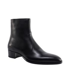 Saint Laurent Wyatt Ankle Boots | italist Classic Pointed Toe Boots Medium Fit, Classic Pointed Toe Boots, Classic Boots With Pointed Toe, Medium Fit, Business Calf Leather Boots With Snip Toe, Classic Medium Fit Pointed Toe Boots, Classic Calf Leather Ankle Heeled Boots, Classic Calf Leather Ankle Boots, Classic Leather Snip Toe Heeled Boots, Classic Leather Heeled Boots With Snip Toe