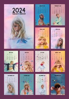 the calendar for taylor's album is shown