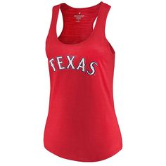 Comfortably embrace the excellence of your favorite team when you slip on this remarkable Texas Rangers Swing for the Fences racerback tank top from Soft as a Grape!Comfortably embrace the excellence of your favorite team when you slip on this remarkable Texas Rangers Swing for the Fences racerback tank top from Soft as a Grape!Sizing Tip: Product runs true to size. For a looser fit, we recommend ordering one size larger than you normally wear.Material: 50% Polyester/37% Cotton/13% RayonBurnout Texas Rangers Logo, Burnout Fabric, Muscle Tank Tops, Texas Rangers, Racerback Tank Top, Favorite Team, Racerback Tank, Womens Clothing Tops, Tank Top Fashion