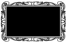 an ornate black and white frame on a white background