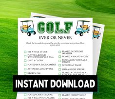 a golf tournament flyer with the words golf ever or never