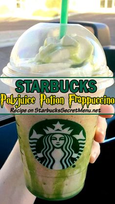 starbucks drink with whipped cream and green liquid