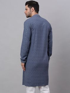 Colour: grey Geometric woven design Shirt collar Long, regular sleeves Beads and stones detail Above knee Machine weave regular cotton Material & Care 100% CottonHand wash Dispatch within 7 days Cotton Kurta With Geometric Embroidery And Long Sleeves, Long Sleeve Cotton Kurta With Geometric Embroidery, Fitted Cotton Kurta With Mirror Work, Cotton Kurta With Geometric Embroidery For Eid, Long Sleeve Kurta With Geometric Embroidery, Winter Cotton Kurta With Chikankari Embroidery, Casual Cotton Kurta For Winter, Cotton Straight Kurta With Geometric Embroidery, Gray Cotton Kurta For Eid