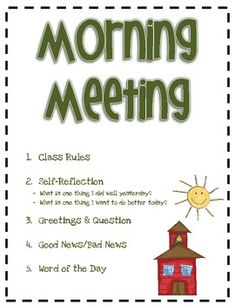 the morning meeting flyer for students