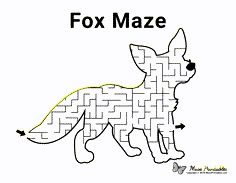 a fox maze is shown with the word's name in black and white on it