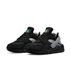 Nike Air Huarache F22 'Black Neon' DR0141-001 Sporty Black Huaraches For Streetwear, Black Low-top Sports Huaraches, Black Low-top Huaraches For Sports, Black Low-top Huaraches For Streetwear, Casual Black Huaraches With Rubber Sole, Nike Air Huarache Black, Black Huarache, Basket Nike, Huarache Run