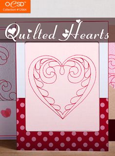 an image of quilted hearts card with the words quilted hearts written on it