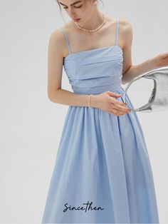 A long strap dress with bright, fresh colors. The upper body has a relatively tight design, and the skirt has a generous amount of fabric, giving it an elegant atmosphere. Try giving it a mature look. Choose your favorite color. 
 
 Color 
 
 Light blue 
 Pink 
 
 
 Size 
 
 S size 
 
 Length: 103cm (*excluding shoulder straps) 
 Shoulder strap: 33-39cm 
 Bust: 82cm 
 Waist: 66cm 
 
 M size 
 
 Length: 105cm (*Does not include shoulder straps) 
 
 Shoulder strap: 34-40cm 
 Bust: 87cm 
 Waist: 71 Blue Spaghetti Strap Dress With Adjustable Straps, Elegant Light Blue Sleeveless Dress For Summer, Elegant Light Blue Sleeveless Summer Dress, Light Blue Strap Dress For Spring, Light Blue Strapped Dress For Spring, Light Blue Spring Dresses With Straps, Spring Light Blue Dress With Straps, Light Blue Spring Dress With Adjustable Straps, Spring Solid Dresses With Straps