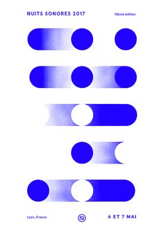 the poster for nuits sonore's album, titled in blue and white