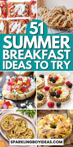 the cover of 51 summer breakfast ideas to try, including pies and desserts