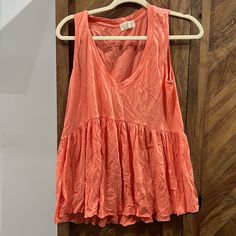 Never Worn Peach Color Babydoll Tank. Perfect Condition! Babydoll Tank, Anthropologie Top, Peach Color, Orange Pink, Color Orange, Pink And Orange, Baby Dolls, Anthropologie, Womens Tops