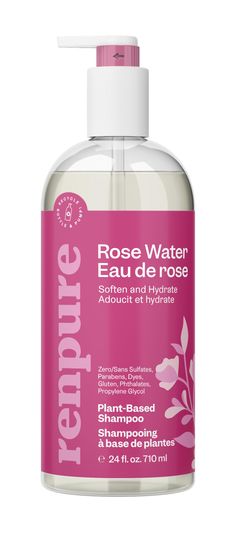 PRICES MAY VARY. Shampoo: For hair that needs a hydrating cleanse, indulge in the soothing qualities of Rose Water; Naturally rich in Omega fatty acids and essential minerals, this formula soothes the scalp while restoring strength and shine Plant Based Beauty: Formulated with steam distilled rose water, citrus and Turkish rose, Renpure’s new Rose Water Shampoo gently cleanses and hydrates hair while promoting a state of relaxation Plant Based Ingredients: Carefully sourced ingredients create no Rose Water Shampoo, Shampoo For Dry Hair, Rose Shampoo, Soften Hair, Hydrating Shampoo, Hydrate Hair, Sulfate Free Shampoo, Water Softener, Recycled Bottles