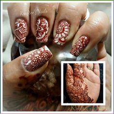 Dark Green Collar Color Nails Embellished Beauty Tools Henna Design Nails, Henna Nail Design, Henna Nail Art, Nails Funky, Metal Glue, Fall Acrylic, Henna Nails, Nail Academy, Nail Stamp