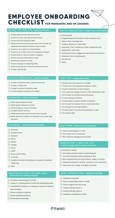 employee onboarding checklist for managers and their leaders