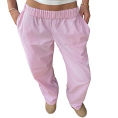 PRICES MAY VARY. 🎀Material----Women's wide leg pants high waisted comfy plaid long pants casual vacation beach pants are made of high-quality soft fabric that feels great and is comfortable to wear all day long. It is suitable to buy as a gift for friends or family members. 🎀Design----The women stripe pajama pants lounge plaid sleep pants trousers 2024 summer casual wide leg pant casual solid color cargo sweatpants have a loose overall style, which perfectly modifies the shape of your legs and Cute Pants Women, Studio Seven Pants, Aesthetic Bottoms, Low Waisted Trousers, Loose Aesthetic, Sweatpants Cute, Aesthetic Transparent, Striped Lounge Pants, Pink Pajama Pants