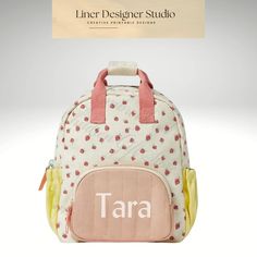 Introducing our Wild Strawberries  Mini Toddler Backpack" - the perfect blend of cuteness and functionality for toddlers. This personalized travel backpack for kids is monogrammed with a custom embroidered name. This preschool backpack is not just cute but also practical for your little one. It's a custom school bag that adds a personal touch, making it a cherished travel companion for preschoolers. Make every journey special with this monogrammed preschool backpack. Order now for a practical fu Preschool Backpack, Embroidered Backpack, Toddler Bag, Toddler Backpack, Personalized Backpack, Personalized Embroidery, Kids Backpacks, Mini Backpack, Personalized Embroidered