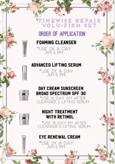 Mary Kay Timewise Repair Order Of Application, Mary Kay Order Of Application, Mary Kay Facial, Fall Products, Timewise Repair