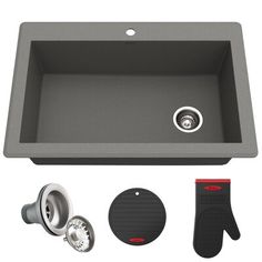 an image of a kitchen sink and accessories